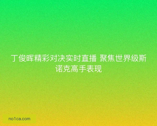 丁俊晖精彩对决实时直播 聚焦世界级斯诺克高手表现