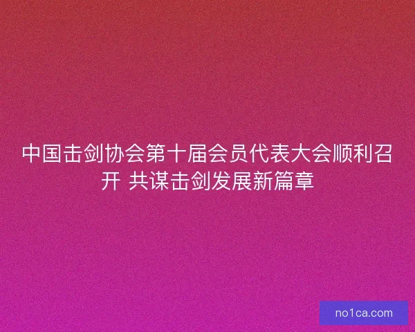中国击剑协会第十届会员代表大会顺利召开 共谋击剑发展新篇章